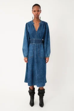 ParisLL Midi Dress LS 20 Blue 254213027