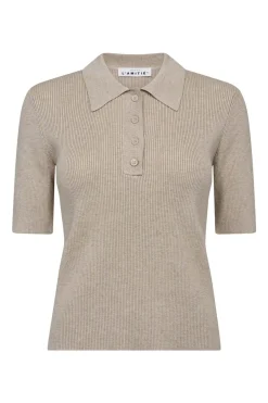 Piccolo SS Polo Rib Knit Seashell Melange HL10010