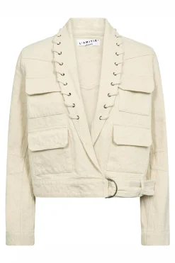 Pielle Structure Crop Jacket Pearl HL10442