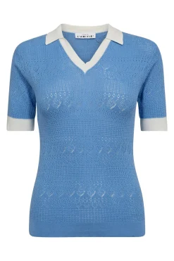 Pointelle Team Knit Pale Blue