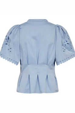PoppyCC Emb SS VShirt 23Pale Blue 45075