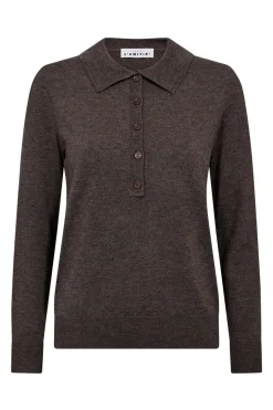 Premiere LS Polo Knit Mocca HL10004