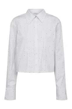 Rhinestone Crop Shirt White HL10404