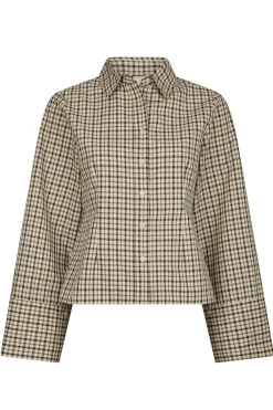 Rosa Checked Shirt Beige 167289