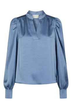 Rosslyn Heavy Sateen Blouse Smoke Blue 163769