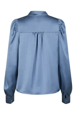 Rosslyn Heavy Sateen Blouse Smoke Blue 163769