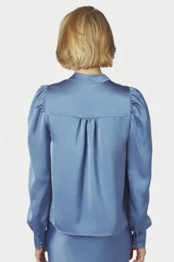Rosslyn Heavy Sateen Blouse Smoke Blue 163769