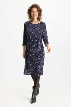 Rosy dress 3/4 sleeves Multi Blue 16873