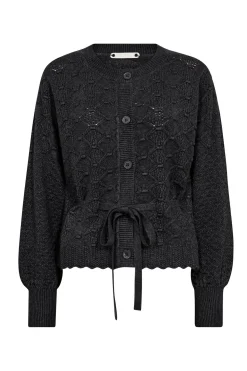 RowCC Pointelle Tie Cardigan 140Dark Grey 32241