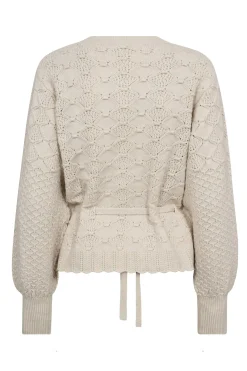 RowCC Pointelle Tie Cardigan 4021Ivory 32241