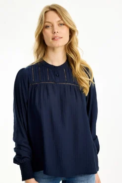 Safran blouse Navy 16758