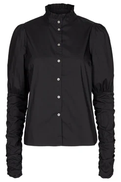 Sandy Poplin Puff Shirt Black 95420