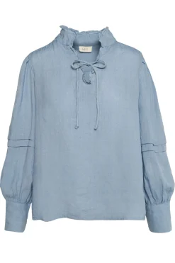 SARI Linen Blouse 4003 Faded Denim 2510190204