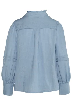 SARI Linen Blouse 4003 Faded Denim 2510190204