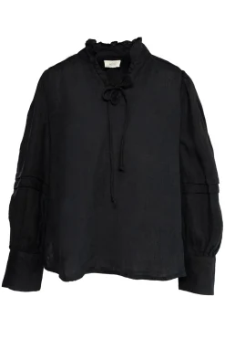 SARI Linen Blouse 9000 Jet Black 2510190204
