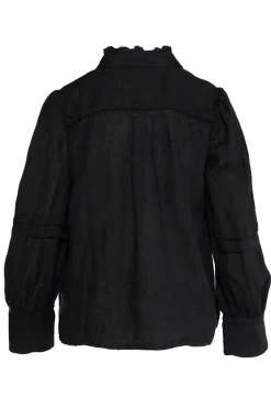 SARI Linen Blouse 9000 Jet Black 2510190204