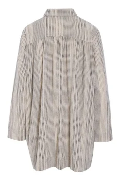 Shiko lang skjorte IVORY/BLACK STITCH 26124645616