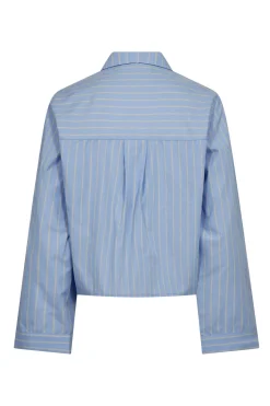 SimoCC Stripe Button Shirt 23Pale Blue 45051