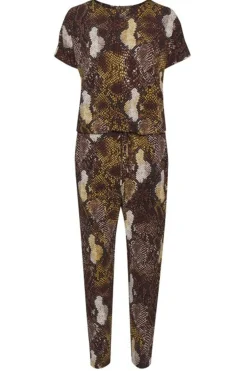 Siri Jumpsuit Snake Yellow / Brown