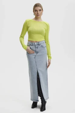 SiwGZ HW long skirt Light blue washed 10908501