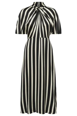 SLClero Miria Printed Dress White and Black Stripe