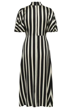 SLClero Miria Printed Dress White and Black Stripe