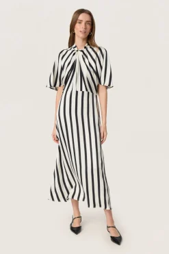 SLClero Miria Printed Dress Black and White Stripe 30408522