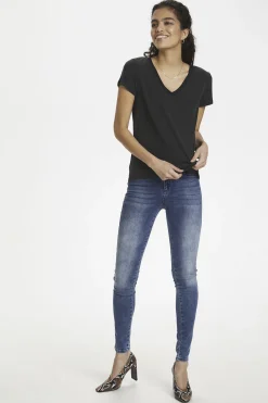 SLColumbine Vneck SS Black 30404284