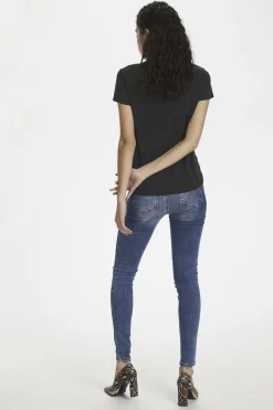 SLColumbine Vneck SS Black 30404284