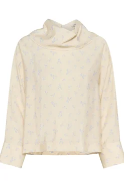 SLEneya Printed Funnel Blouse Parchment Ditsy Print 304532 30408896