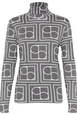 SLHanadi Printed Rollneck LS Dark Gray w White Monogram 30405647