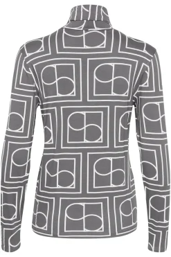 SLHanadi Printed Rollneck LS Dark Gray w White Monogram 30405647