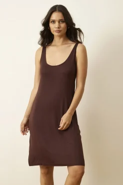 Slip tank dress Brown 16015