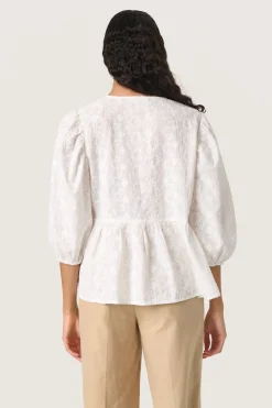 SLIsja Blouse SS Broken White 30408626