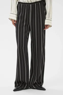 SLMarcela Printed Pants Black W White Stripes 304533 30408923