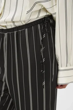 SLMarcela Printed Pants Black W White Stripes 304533 30408923