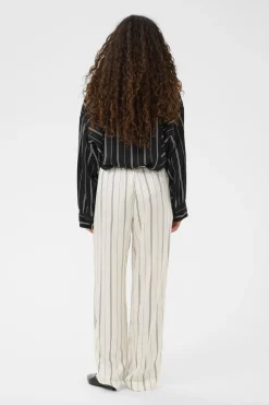 SLMarcela Printed Pants White W Black Stripes 304534 30408923