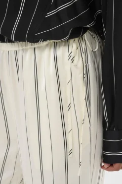 SLMarcela Printed Pants White W Black Stripes 304534 30408923