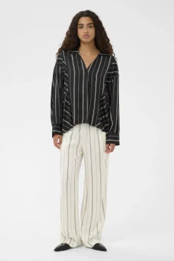 SLMarcela Printed Shirt Black W White Stripes 304533 30408904