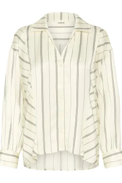 SLMarcela Printed Shirt White W Black Stripes 304534 30408904