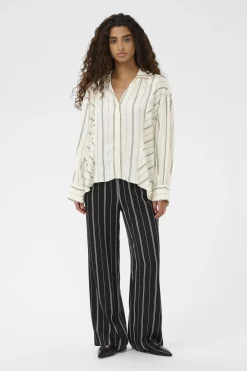 SLMarcela Printed Shirt White W Black Stripes 304534 30408904