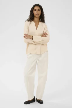 SLNadeya Albia Blouse LS Oatmeal 130401 30409121