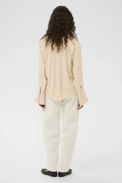 SLNadeya Albia Blouse LS Oatmeal 130401 30409121