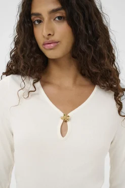 SLNaida VNeck Tee Broken White 111001 30408885