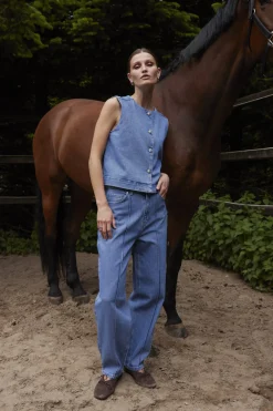 SLRinatina Barrel Jeans Medium Blue Denim 301130 30409277