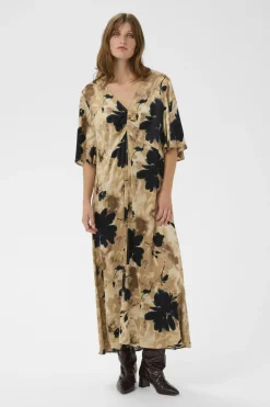 SLRiyan Dress Timberwolf Watercolor Print 30408963