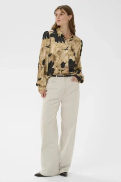 SLRiyan Paris Print Shirt Timberwolf Watercolor Print 30408945