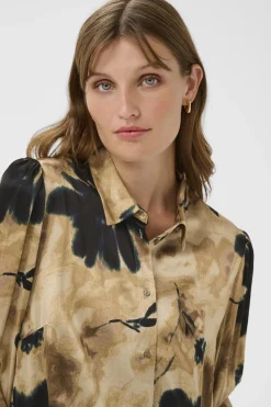 SLRiyan Paris Print Shirt Timberwolf Watercolor Print 30408945
