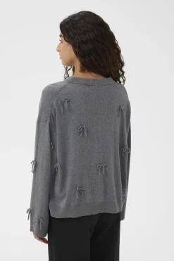 SLSanja Bow Pullover LS Grey Melange 30409079