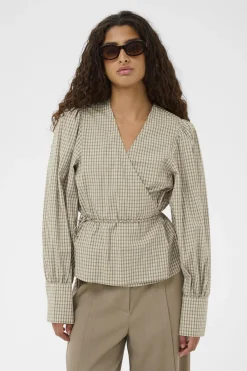 SLSivah Oriana Blouse Parchment Checks 304511 30408902